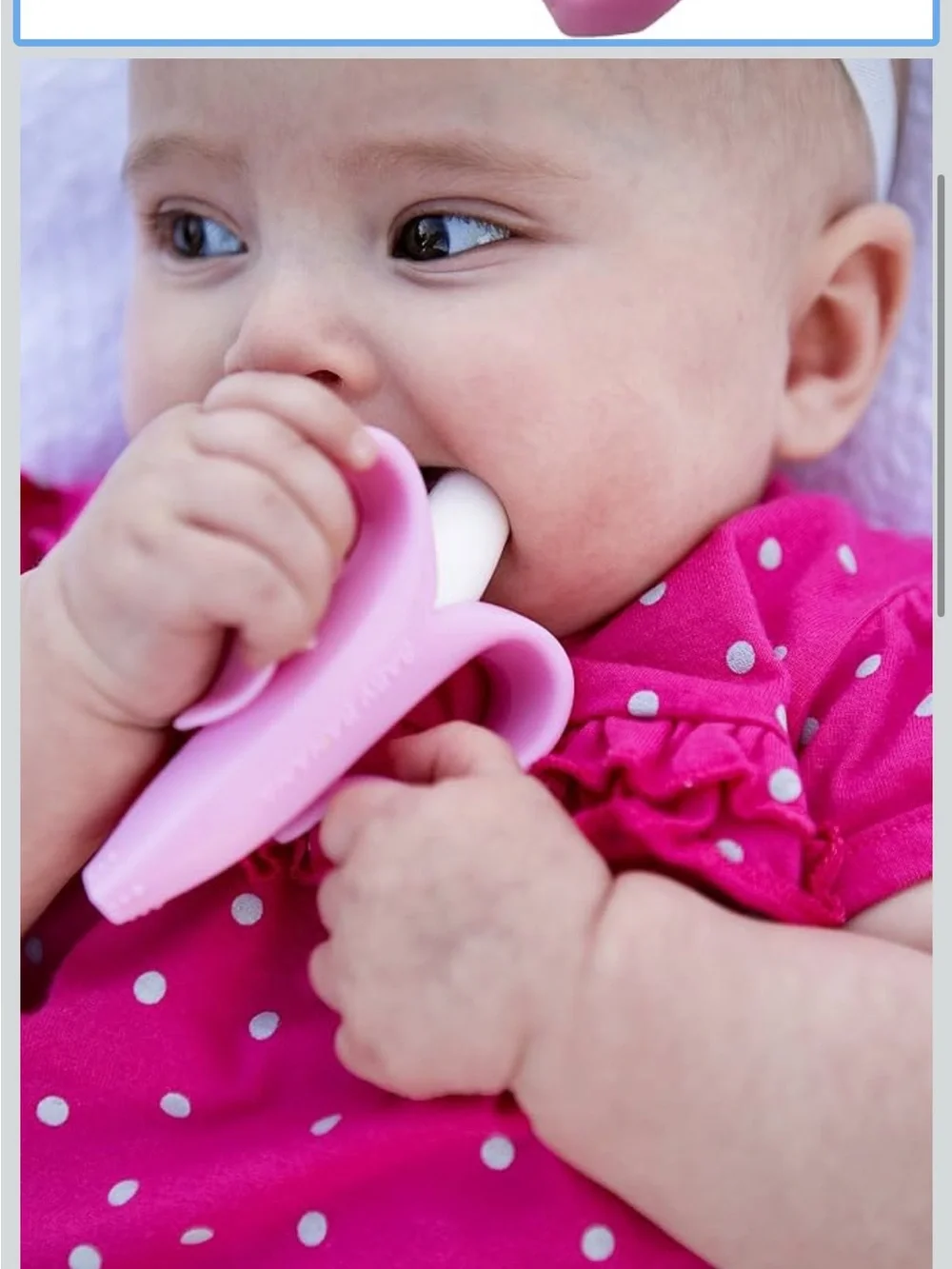 Baby Banana Infant Toothbrush & Teether - Light Pink